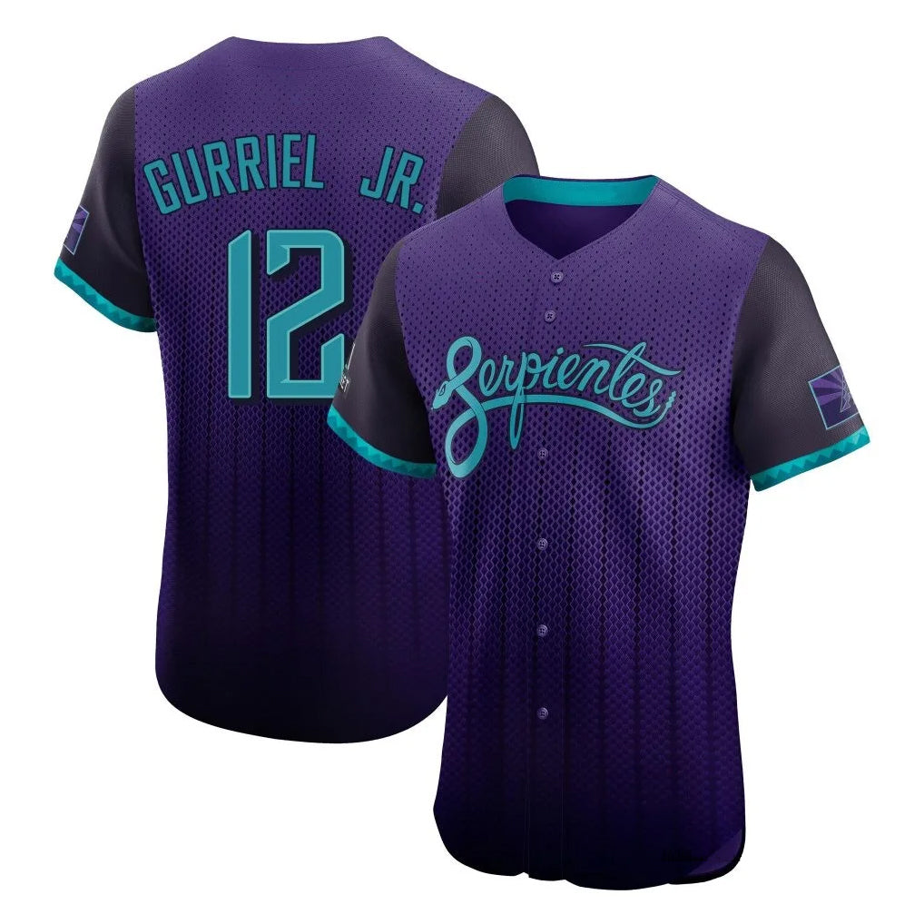 Arizona Diamondbacks #12 Lourdes Gurriel Jr Player Purple CONTON City Connect Limited Elite Home Game Stitched Jerseys