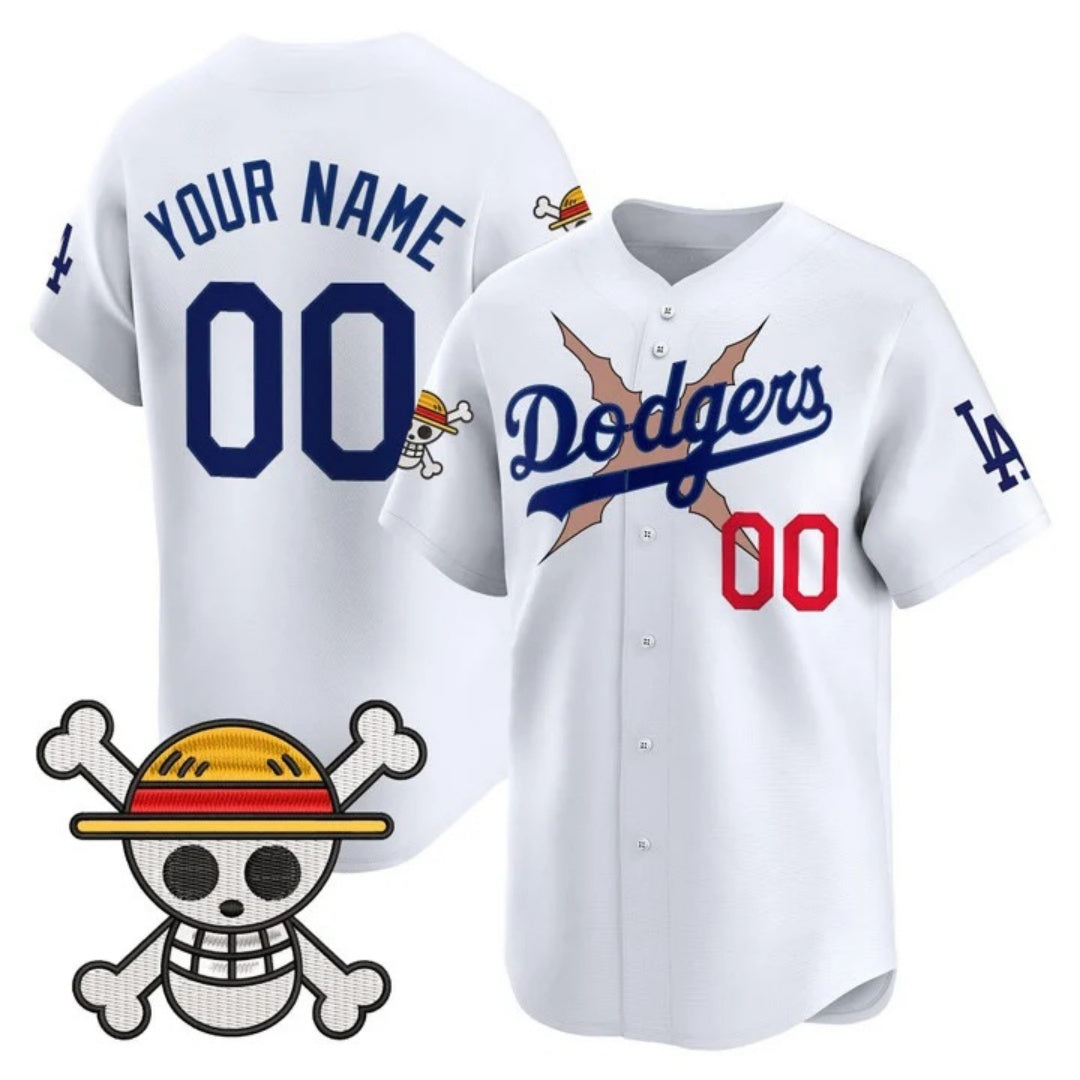Custom Los Angeles Dodgers x One Piece White CONTON Vapor Premier Limited Jersey - Stitched