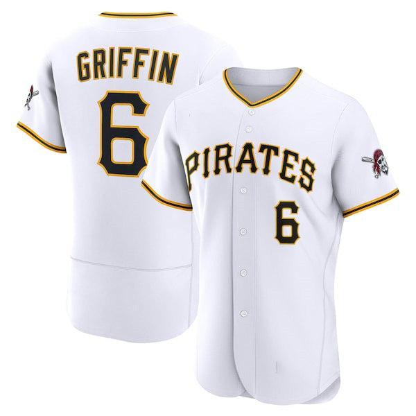 Pittsburgh Pirates #6 Konnor Griffin White CONTON Home Authentic Jersey