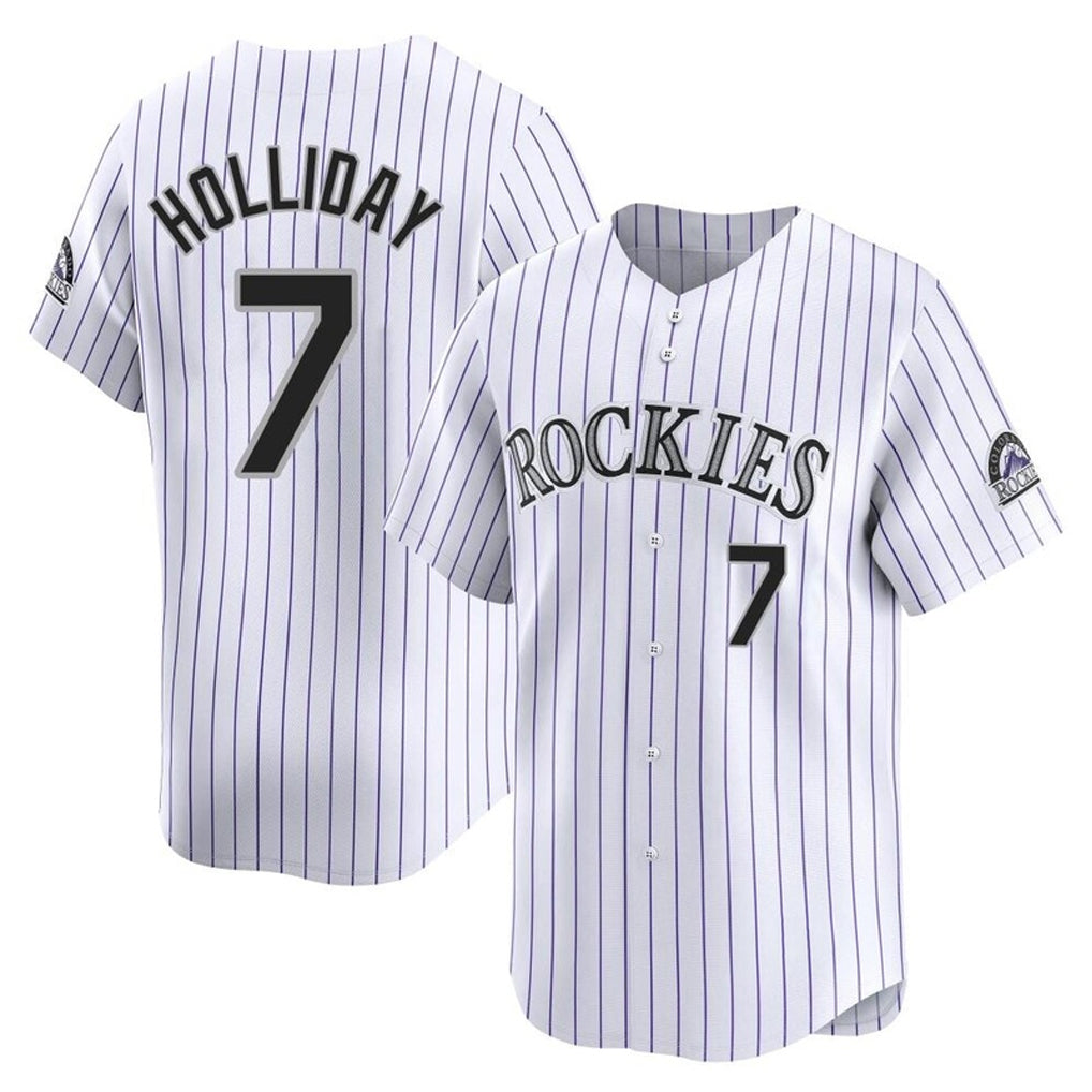 Colorado Rockies #7 Matt Holliday Player White CONTON Limited Home Stitched Jerseys