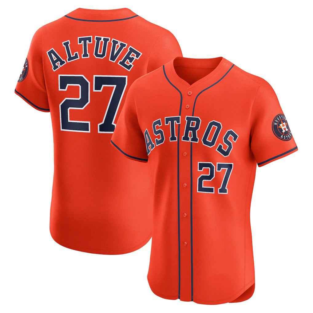 Houston Astros #27 Jose Altuve Orange CONTON Alternate Elite Player Jersey