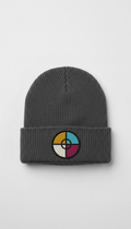 Street Charcoal beanie with logo patch