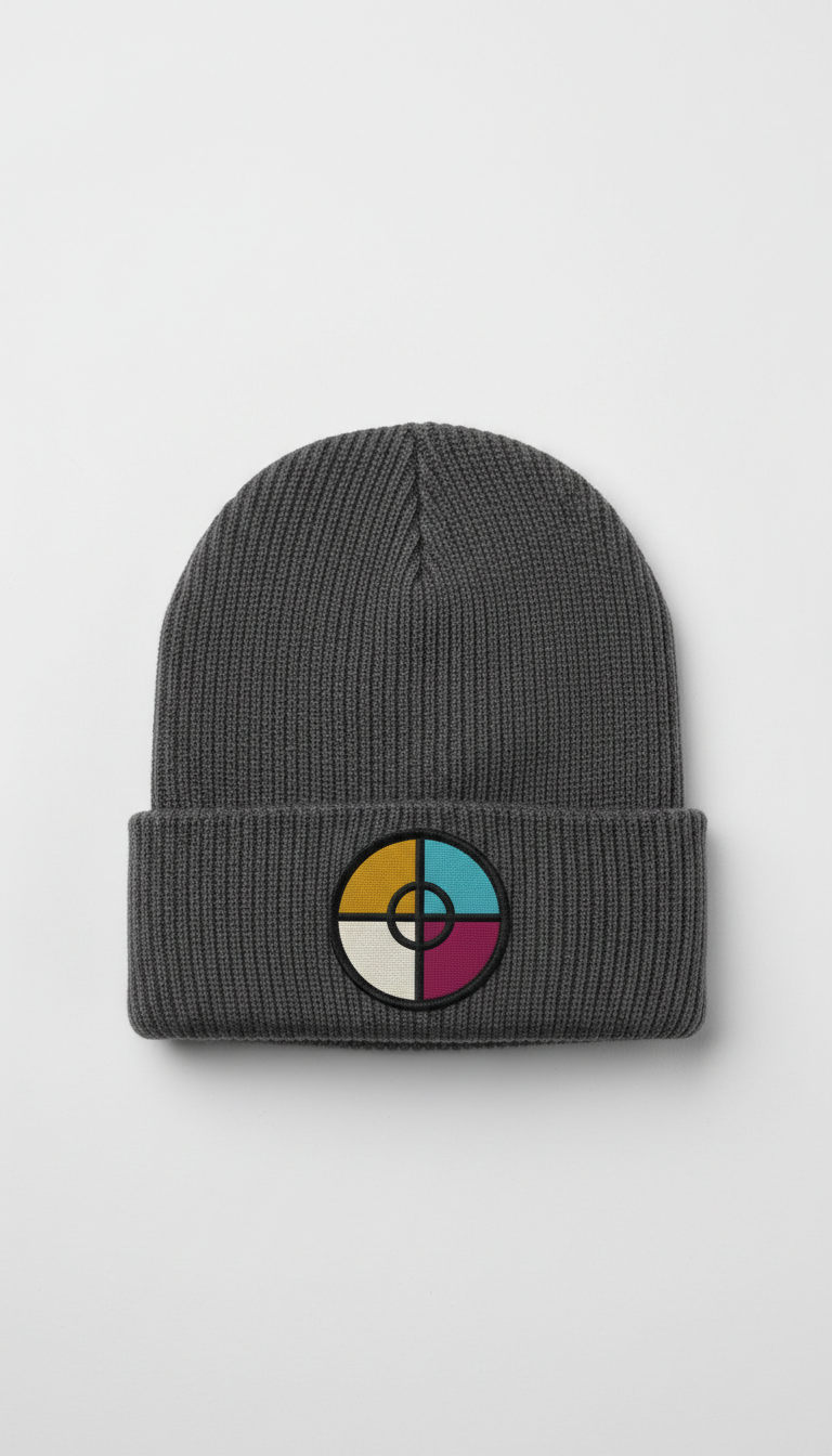 Street Charcoal beanie with logo patch