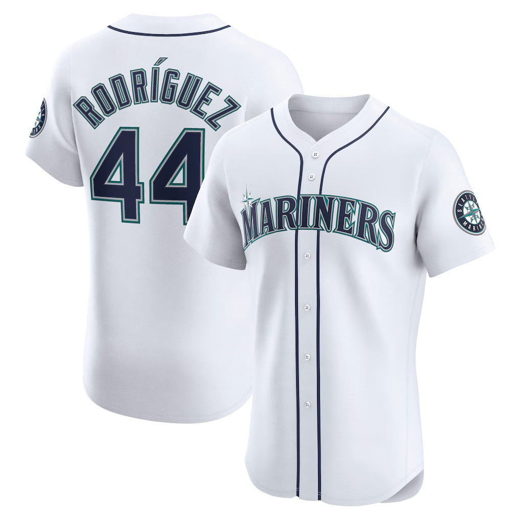 Seattle Mariners #44 Julio Rodr¨ªguez White CONTON Home Elite Jersey