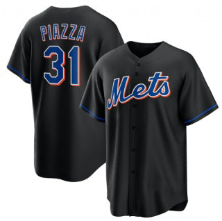 New York Mets #31 Mike Piazza Black CONTON 2022 Cool Base Stitched Jersey