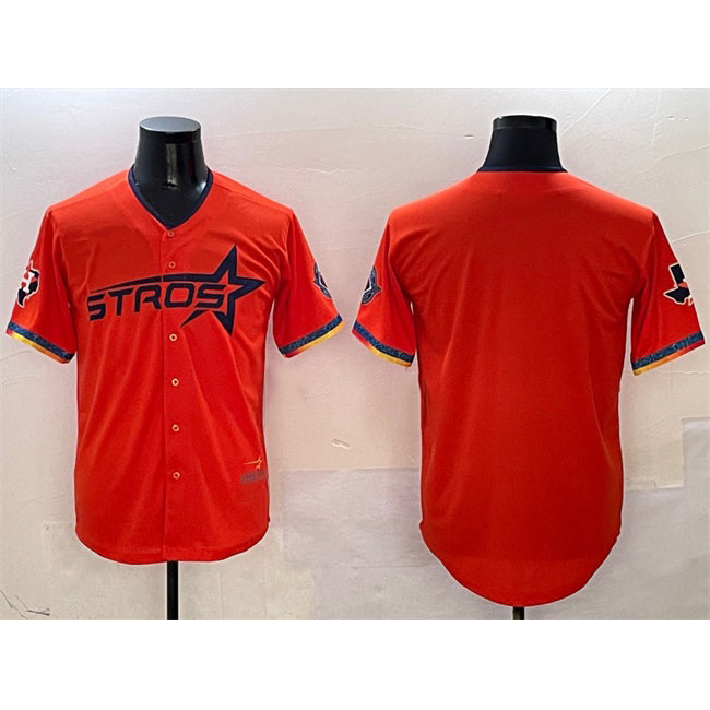 Houston Astros Blank Orange CONTON 2025 City Connect With Texas Patch Limited Stitched Jersey