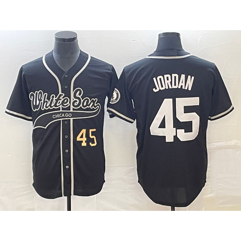 Chicago White Sox #45 Michael Jordan Number Black CONTON Cool Base Stitched Jersey