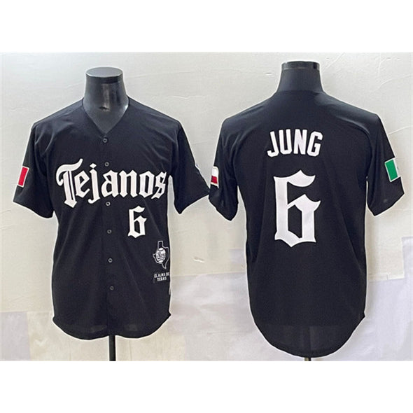 Texas Rangers #6 Josh Jung Black CONTON Mexico 2025 Vapor Premier Limited Stitched Jersey