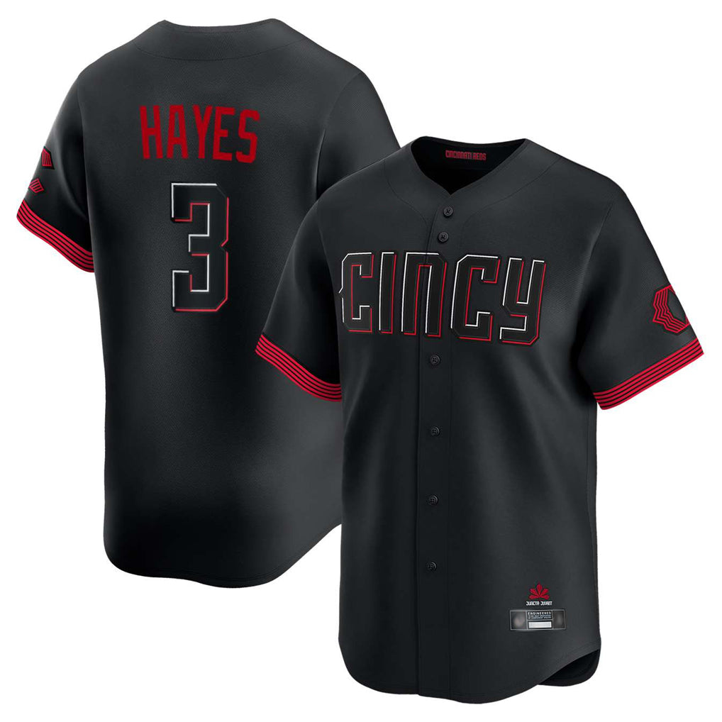 Cincinnati Reds #3 Ke'Bryan Hayes Player Black CONTON City Connect Home Limited Stitched Jerseys