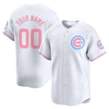Custom Chicago Cubs Bubblegum Pink Vapor Premier Limited Jersey ¨C White CONTON