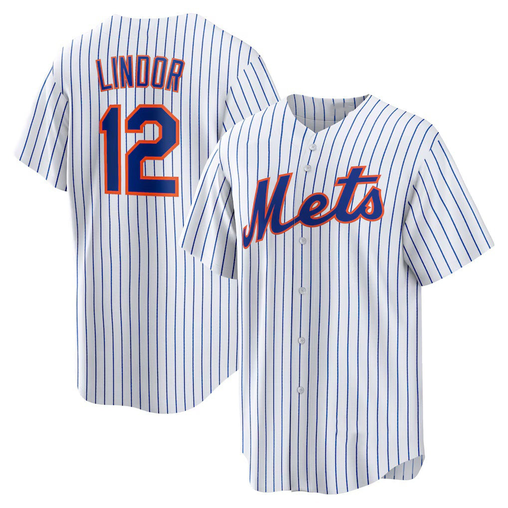 New York Mets #12 Francisco Lindor White CONTON Home Replica Player Jersey