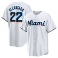 Miami Marlins #22 Sandy Alcantara White CONTON Replica Player Jersey