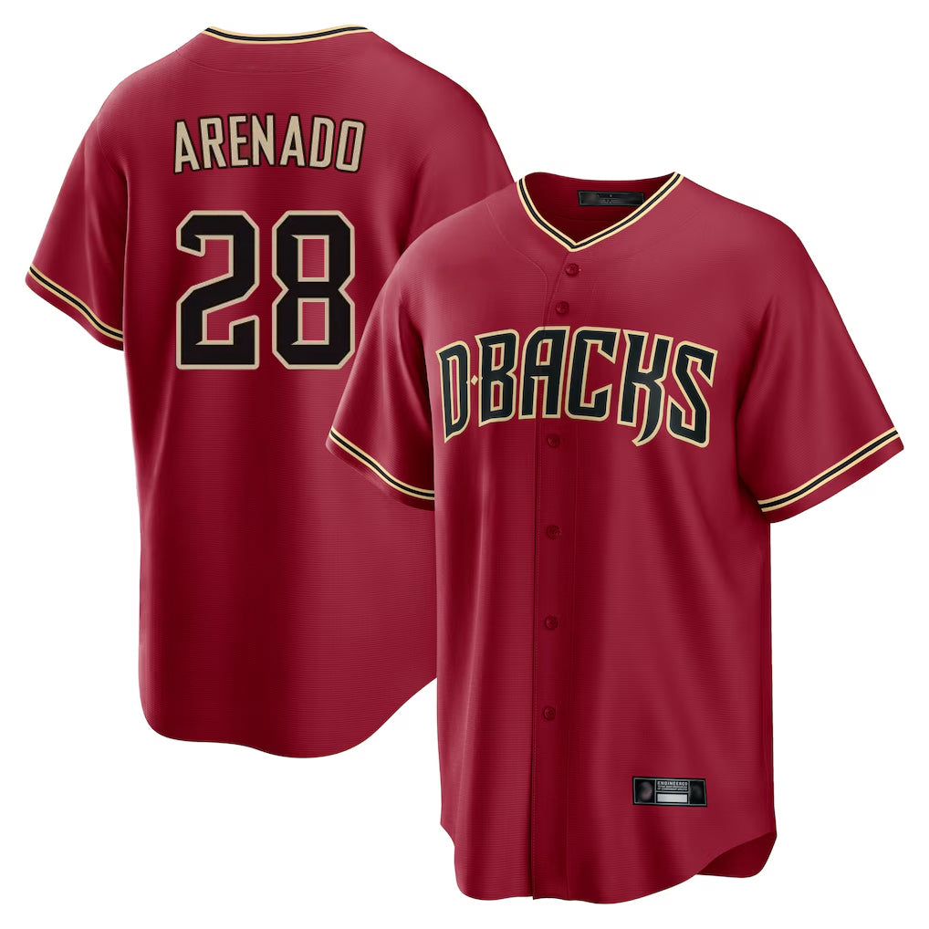 Arizona Diamondbacks #28 Nolan Arenado Player Red CONTON Home Game Stitched Jerseys