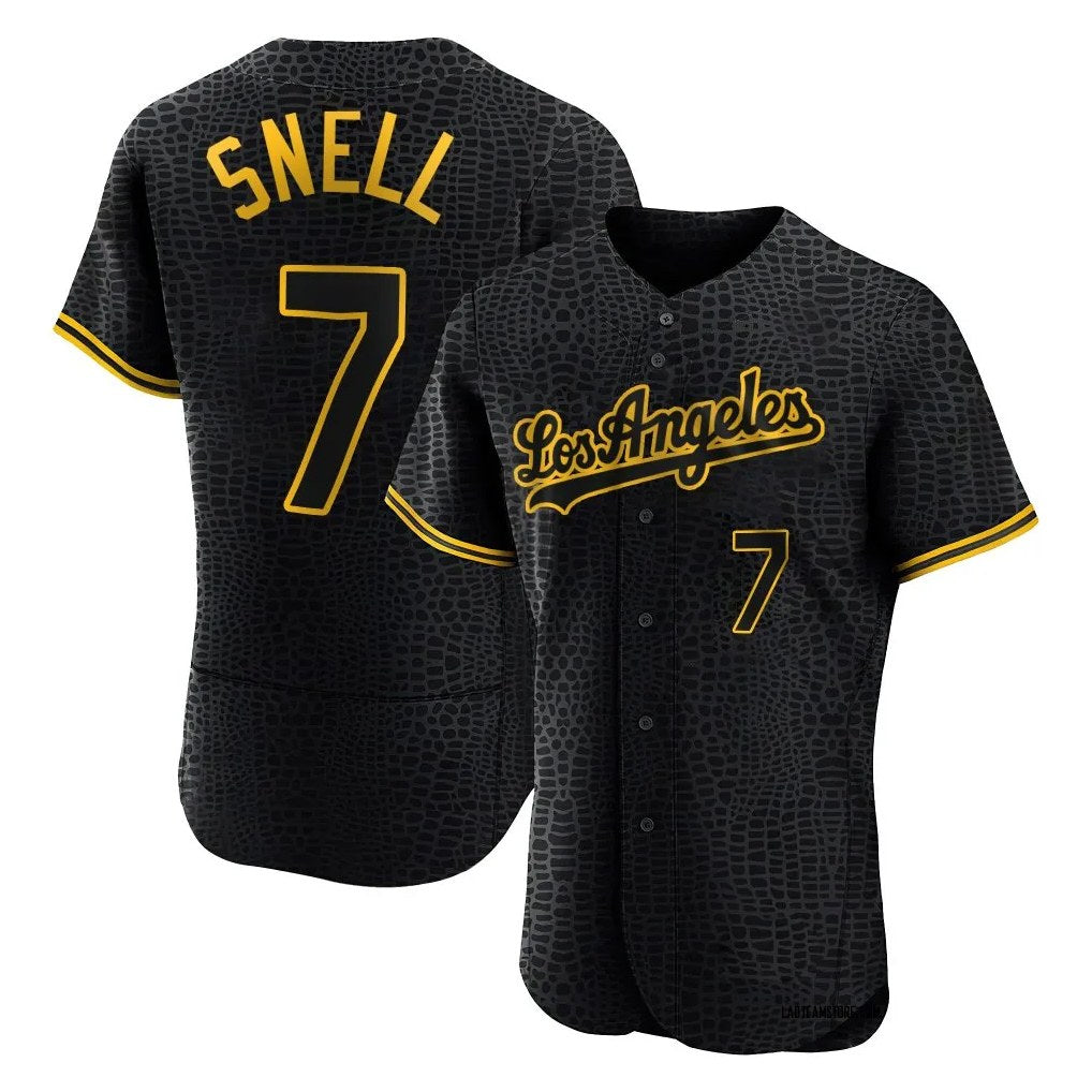 Los Angeles Dodgers #7 Blake Snell Player Black CONTON Snake Skin City Limited Elite Home Stitched Jerseys
