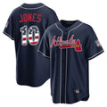 Atlanta Braves #10 Chipper Jones Player Navy CONTON USA 250 Fourth Of July Limited Home Game Stitched Jerseys