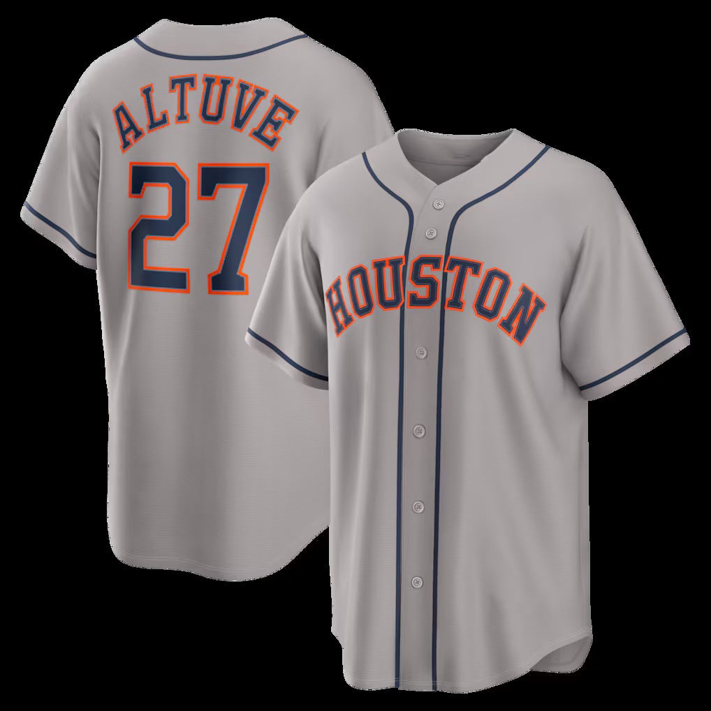 Houston Astros #27 Jose Altuve Gray CONTON Road Replica Jersey