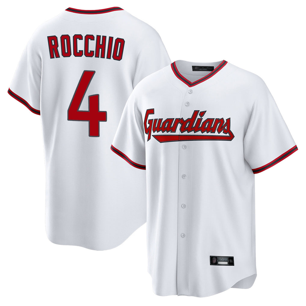 Cleveland Guardians #4 Brayan Rocchio Player White CONTON Game Home Stitched Jerseys