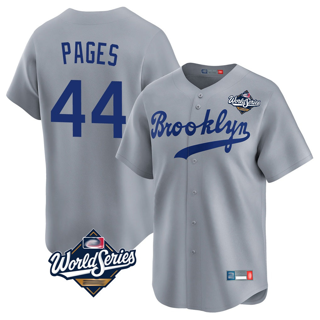 Los Angeles Dodgers #44 Andy Pages Player Gray CONTON World Series Game Limited Home Stitched Jerseys