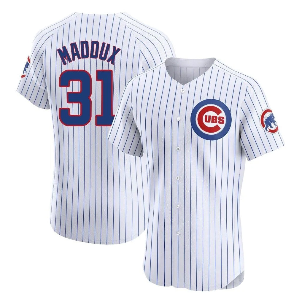 Chicago Cubs #31 Greg Maddux Player White CONTON Limited Elite Home Game Stitched Jerseys
