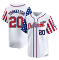 Detroit Tigers #20 Spencer Torkelson White CONTON 2025 Independence Day Vapor Premier Limited Stitched Jersey