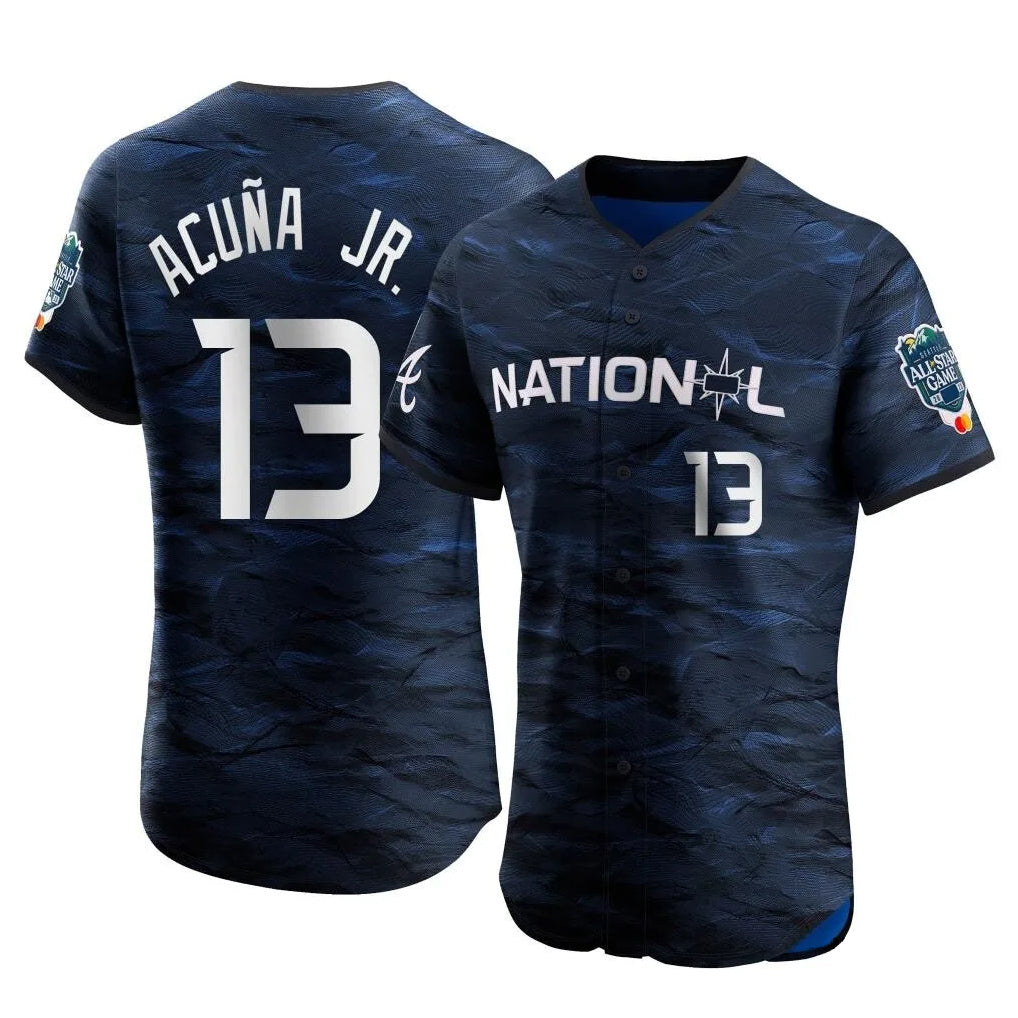 Atlanta Braves #13 Ronald Acuna Jr Player Royal CONTON National League All-Star Limited Elite Home Game Stitched Jerseys