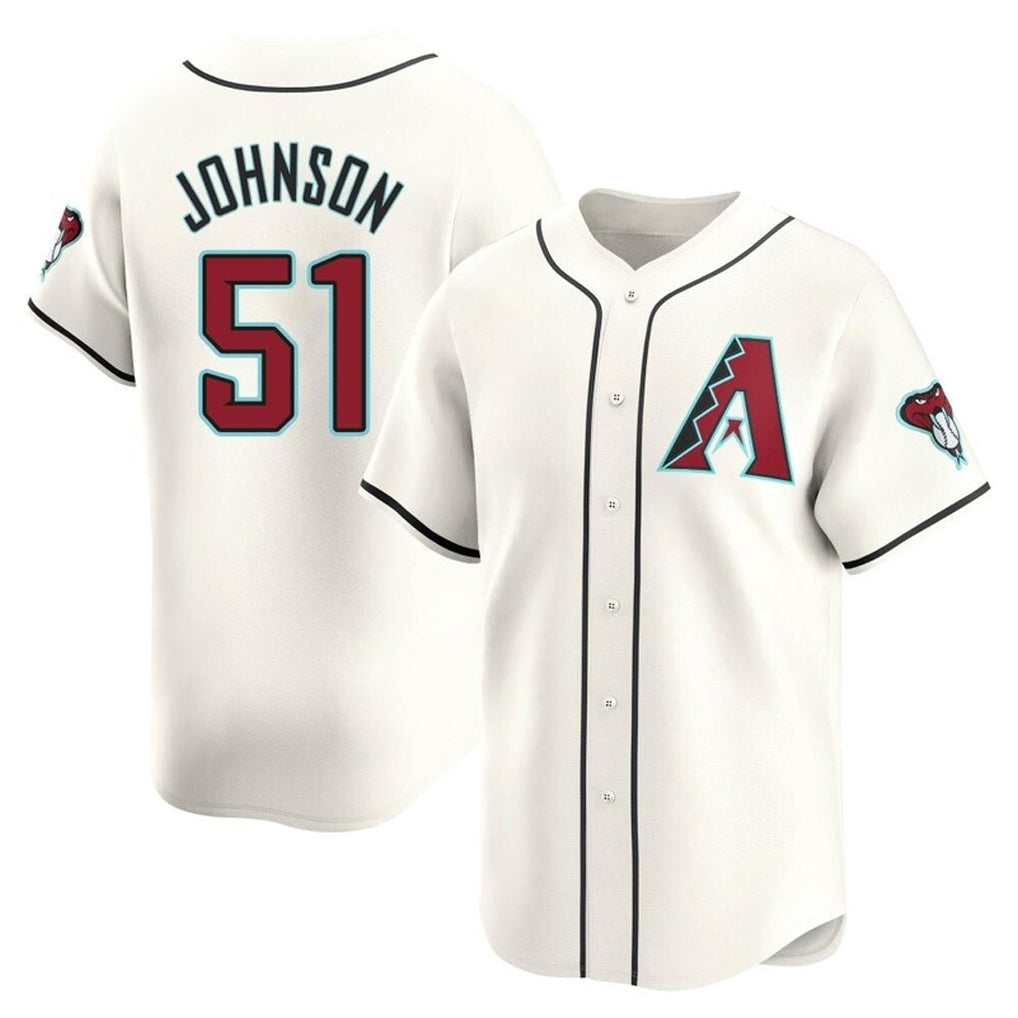 Arizona Diamondbacks #51 Randy Johnson Player Cream CONTON Limited Home Game Stitched Jerseys