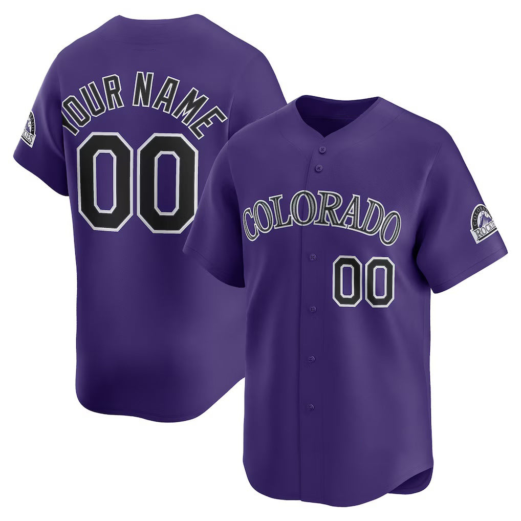 Custom Colorado Rockies Purple CONTON Alternate Limited Jersey