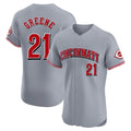 Cincinnati Reds #21 Hunter Greene Player Gray CONTON Limited Elite Home Stitched Jerseys