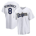 Los Angeles Dodgers #8 Enrique Hern¨¢ndez Player Gold White CONTON 2026 Collection Stadium Game Stitched Jerseys