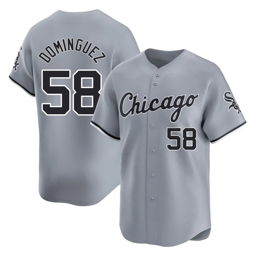 Chicago White Sox #58 Seranthony Dominguez Player Gray CONTON Road Limited Home Stitched Jerseys