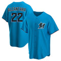 Miami Marlins #22 Sandy Alcantara Player Blue CONTON Home Game Stitched Jerseys