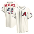 Arizona Diamondbacks #41 Carlos Santana Player Cream CONTON USA 250 Fourth of July Home Game Stitched Jerseys