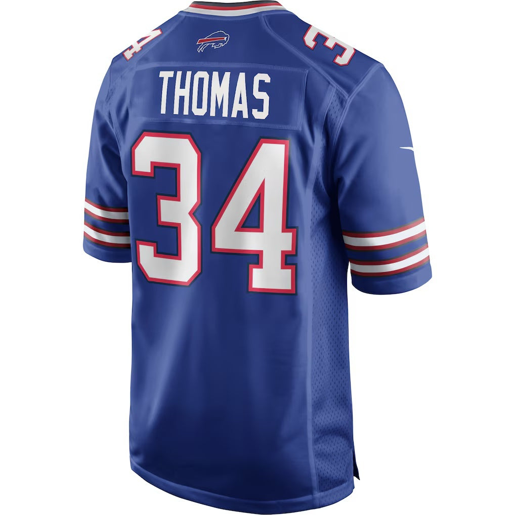B.Bills #34 Thurman Thomas Royal CONTON Game Retired Player Jersey