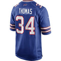 B.Bills #34 Thurman Thomas Royal CONTON Game Retired Player Jersey