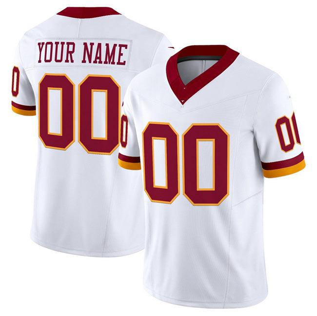Custom W.Commanders Active Player White CONTON 2025 F.U.S.E. Throwback Vapor Limited Stitched Jersey