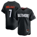 Baltimore Orioles #7 Jackson Holliday Player Black CONTON City Connect Limited Home Game Stitched Jerseys