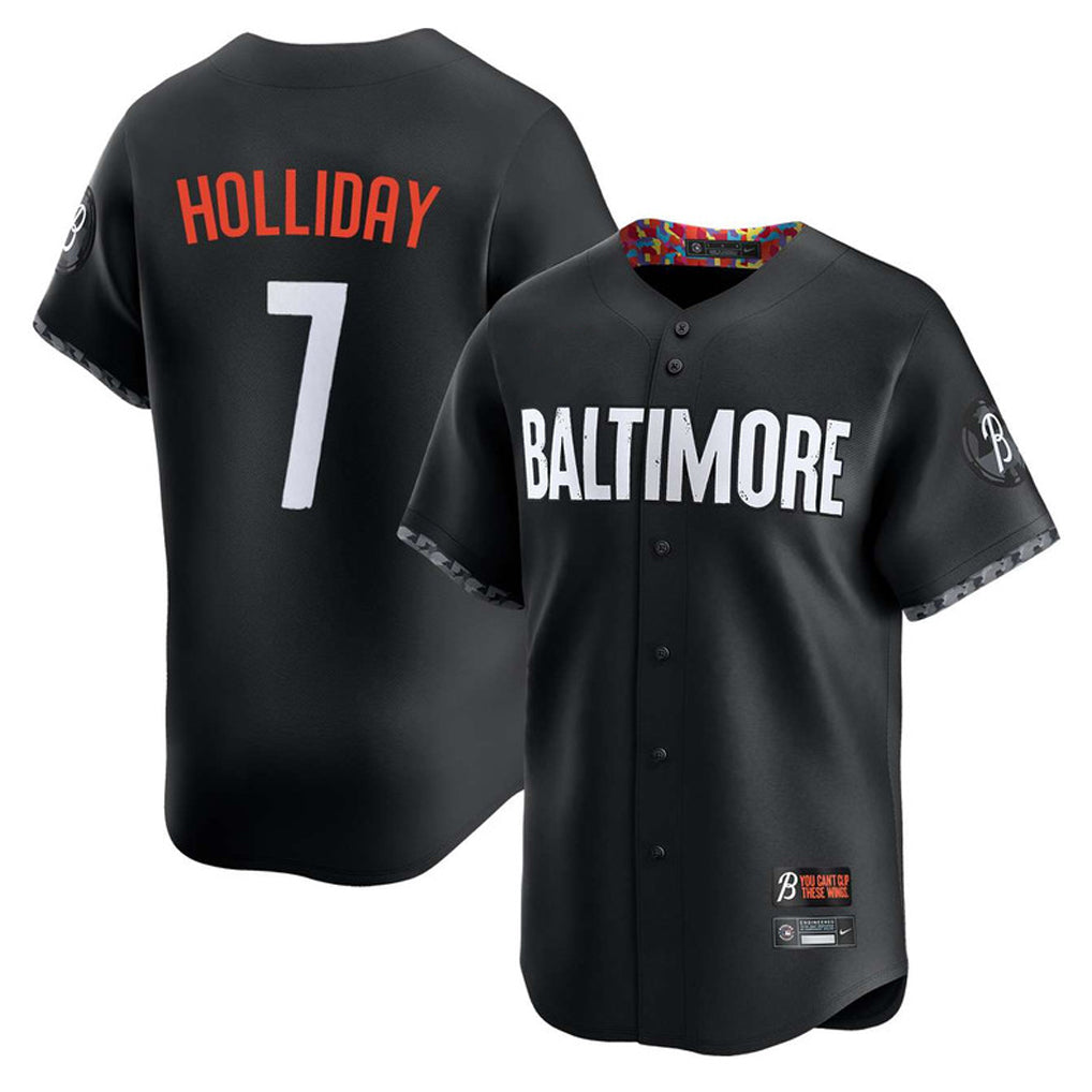 Baltimore Orioles #7 Jackson Holliday Player Black CONTON City Connect Limited Home Game Stitched Jerseys