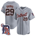 Detroit Tigers #29 Tarik Skubal Gray CONTON Logo Patch Vapor Premier Limited Stitched Jersey