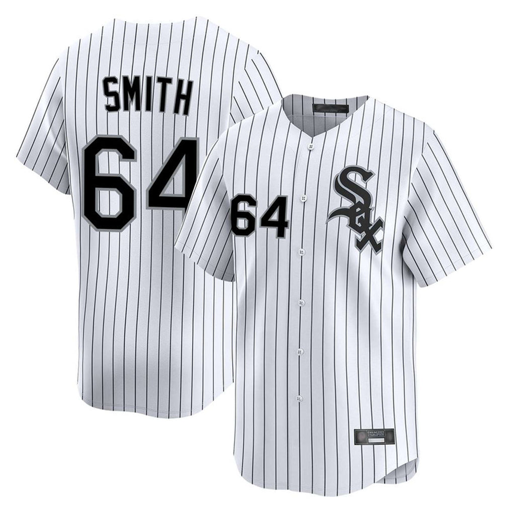 Chicago White Sox #64 Shane Smith Player White CONTON Stripe Limited Home Stitched Jerseys