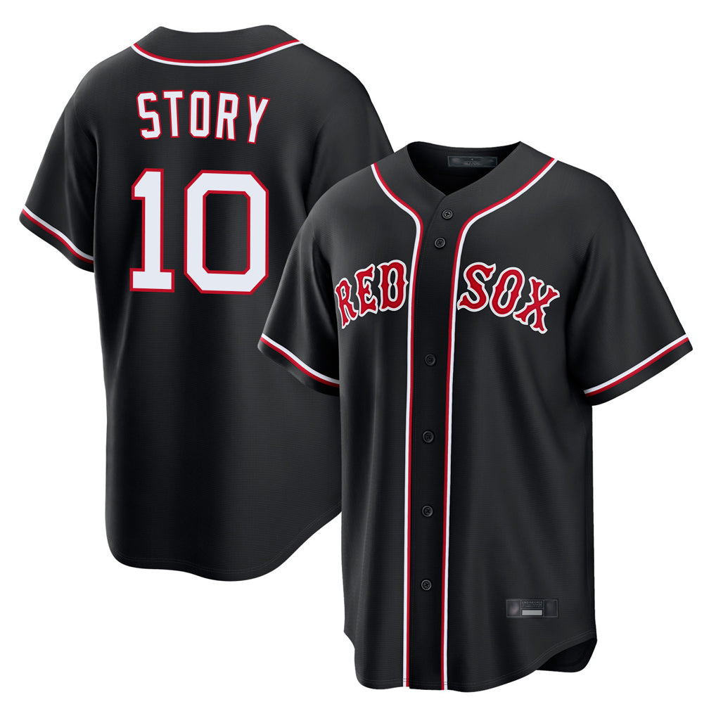 Boston Red Sox #10 Trevor Story Player Black CONTON Out Home Game Stitched Jerseys