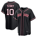 Boston Red Sox #10 Trevor Story Player Black CONTON Out Home Game Stitched Jerseys