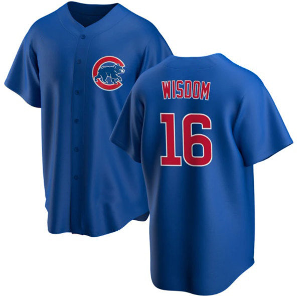 Chicago Cubs #16 Patrick Wisdom Blue CONTON Cool Base Stitched Jersey