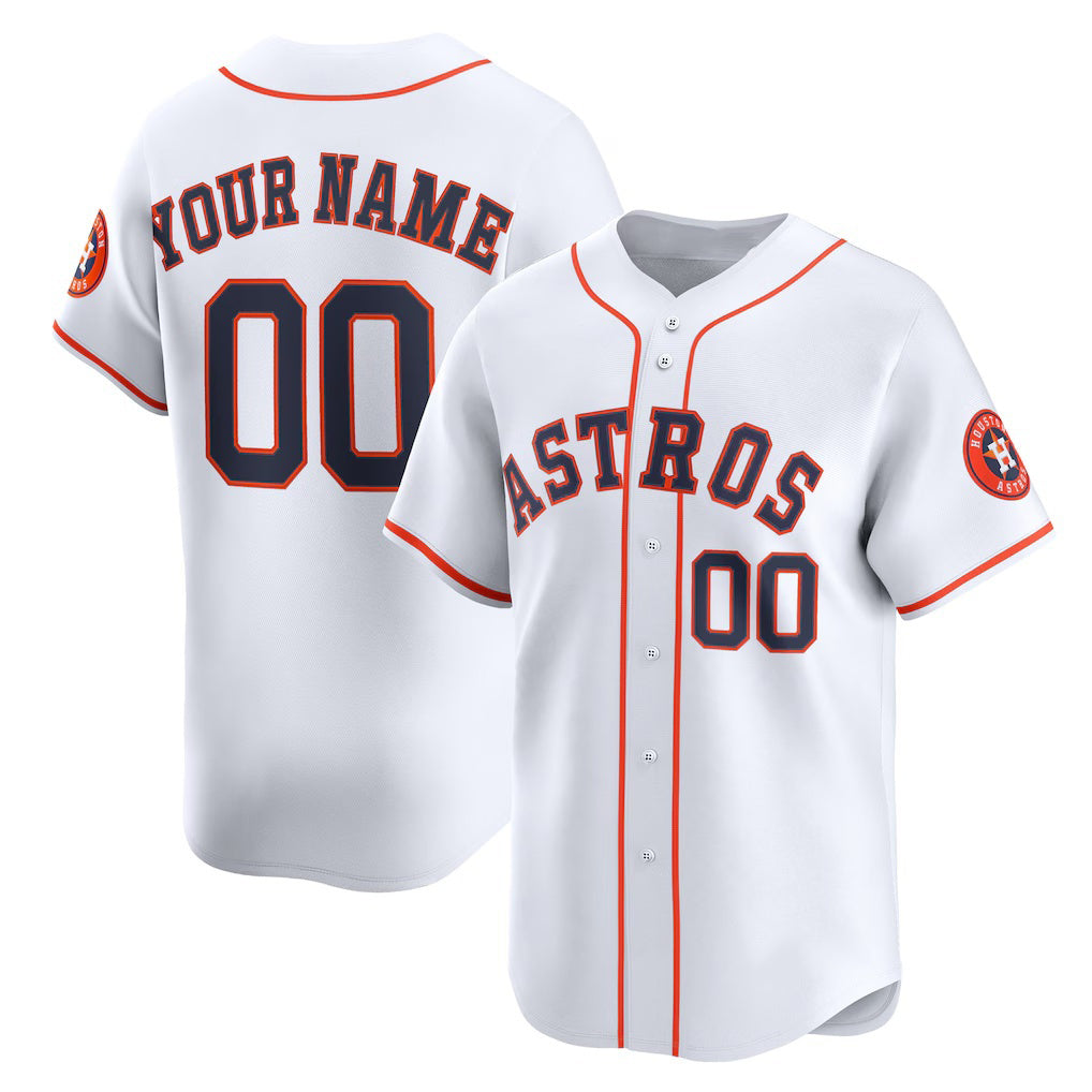 Custom Houston Astros White CONTON Home Limited Jersey