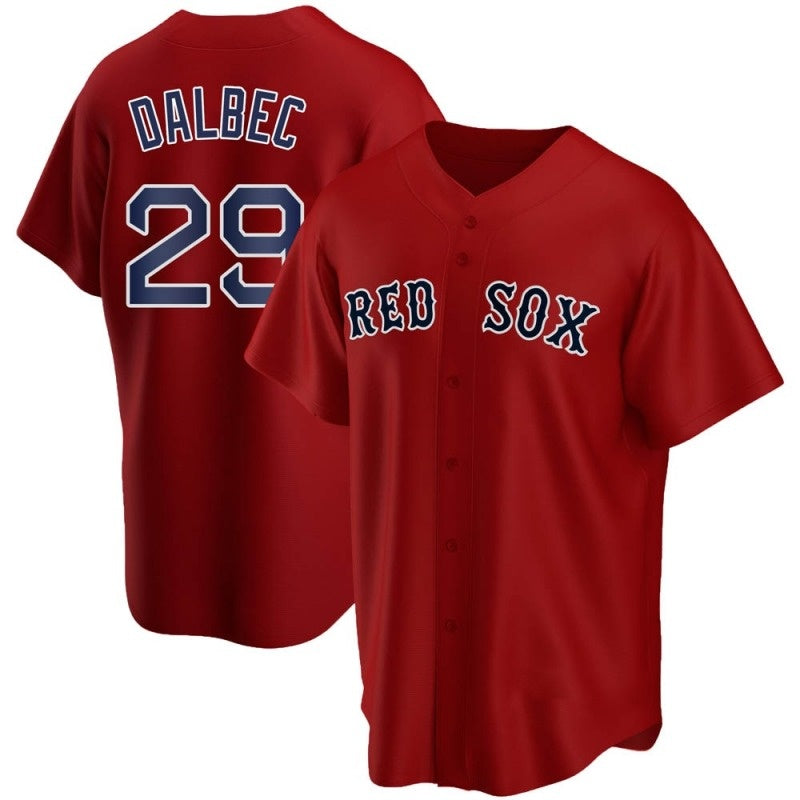 Boston Red Sox #29 Bobby Dalbec Red CONTON Stitched Cool Base Jersey