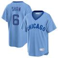 Chicago Cubs #6 Matt Shaw Player Blue CONTON T-shirt Cooperstown Collection Limited Stitched Jerseys
