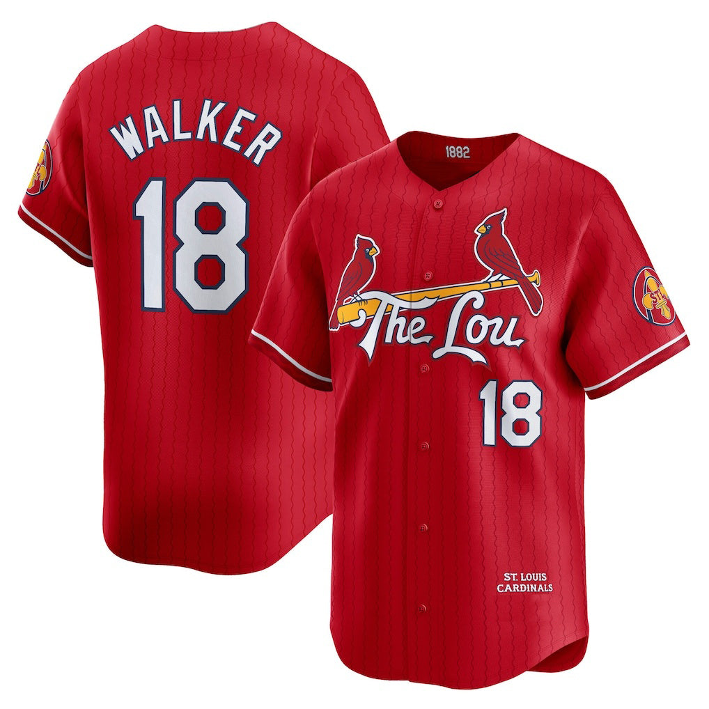 St. Louis Cardinals #18 Jordan Walker Red CONTON City Connect Limited Player Jersey
