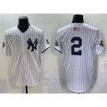 New York Yankees #2 Derek Jeter White CONTON Strip World Series Limited Stitched Jersey