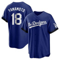 Los Angeles Dodgers #18 Yoshinobu Yamamoto Player Royal CONTON City Connect Home Game Stitched Jerseys