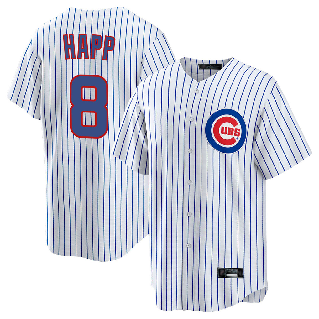 Chicago Cubs #8 Ian Happ Player White CONTON Game Home Stitched Jerseys
