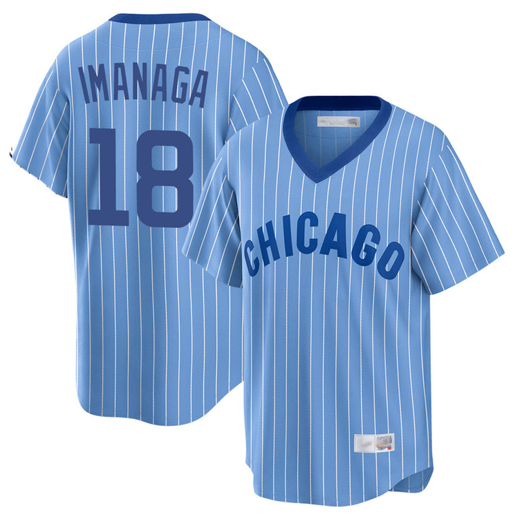 Chicago Cubs #18 Shota Imanaga Player Blue CONTON T-shirt Cooperstown Collection Limited Stitched Jerseys
